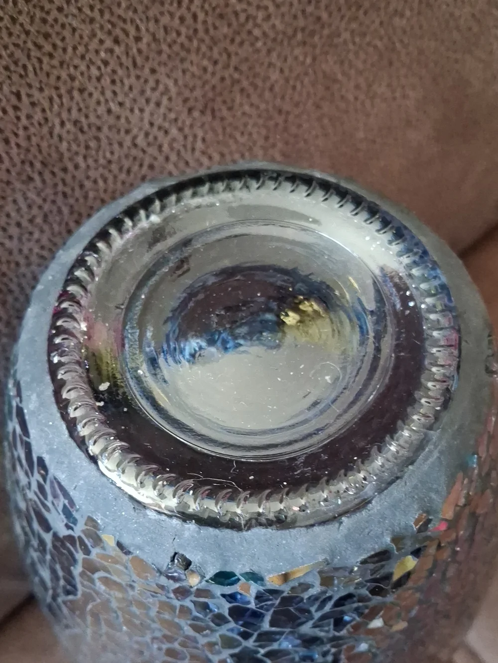 Iridescent Mosaic Blue Decorative Vase - Home Accents